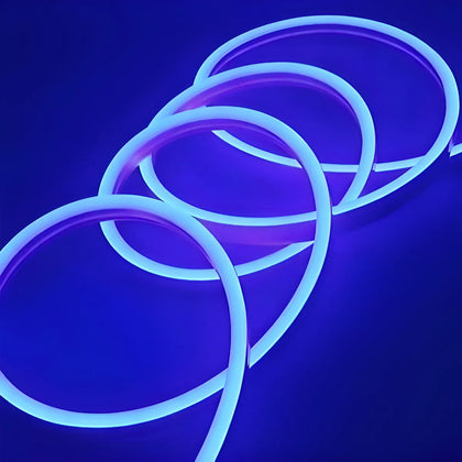Cinta Leds Neón Azul Impermeable 5mts + Conector 220v Azul