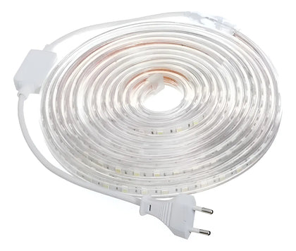 Cinta Led Impermeable 20 Metros Calida 3000k +conector Al 220v Blanco Frío