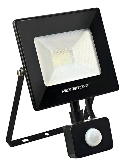 Megabringht Foco Led Proyector Telco Flat Con Sensor 10w Carcasa Negro Luz Cálido