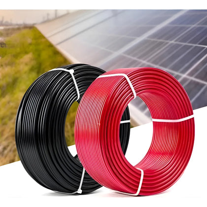 Cable Solar Sistemas Fotovoltaico 4mm2 Pack2 X 10mts Eólicos Negro/rojo