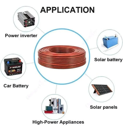 Cable Solar Sistemas Fotovoltaico 4mm2 Pack2 X 20mts Eólicos Negro/rojo