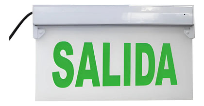 Señaletica De Emergencia Led 5w+adhesivo Salida Blanco