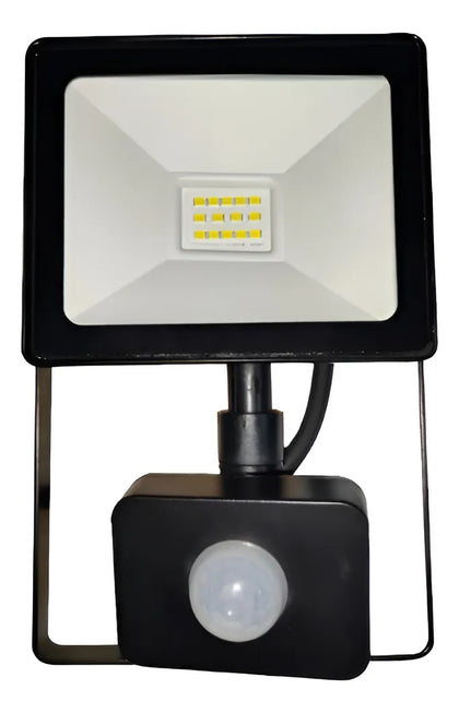 Megabringht Foco Led Proyector Telco Flat Con Sensor 10w Negro Luz Fría