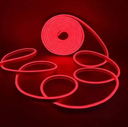 Cinta Leds Neón Rojo Impermeable 10 Metros + Conector 220v - Rojo