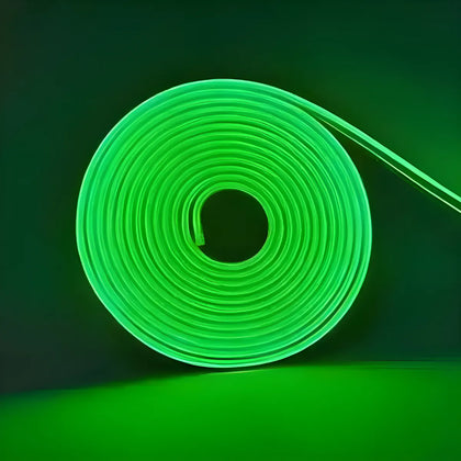 Cinta Leds Neón Verde Impermeable 10mts + Conector 220v Verde