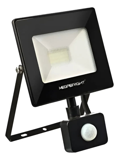 Megabright Proyector Telco Flat 20w Con Sensor Led 2700k Negro Luz Cálida
