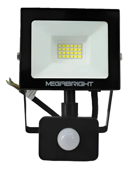 Megabright Proyector Telco Flat 20w Con Sensor Led 2700k Negro Luz Cálida
