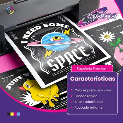 PAPEL FOTOGRAFICO GLOSSY PREMIUM A4 100 HOJAS 200GR