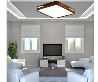 LAMPARA LED CUADRADO 300M SOBREPUESTO CON CONTROL MADERA
