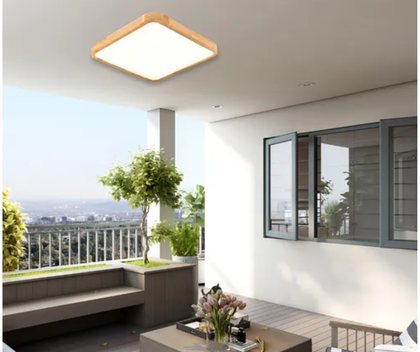 LAMPARA LED CUADRADO 300MM SOBREPUESTO CON CONTROL MADERA