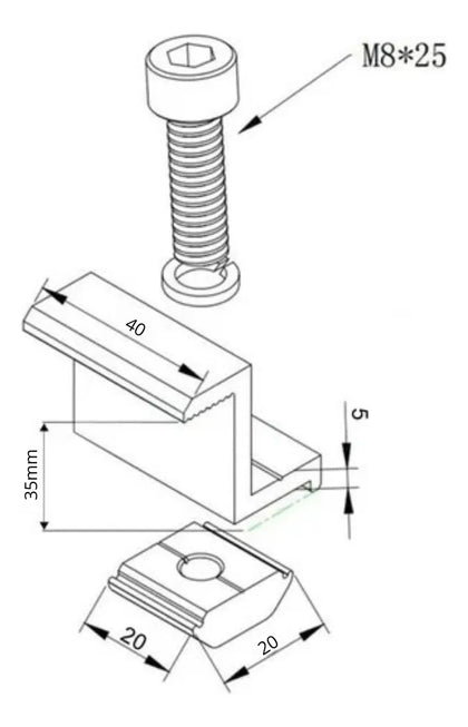 Pack 10 Abrazaderas Final Panel Solar 35mm
