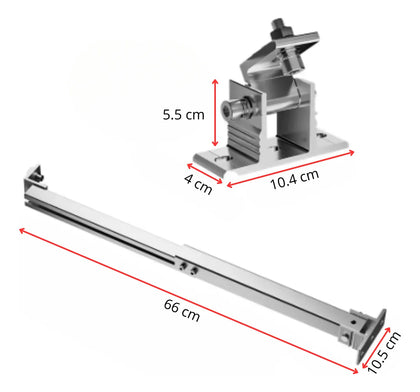 Soporte Para Panel Solar Ajustable De 15° A 30° Pack De 2und Plateado