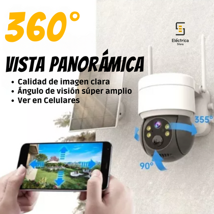 Cámara Solar Para Exteriores IP 1080 Inalámbrica 360