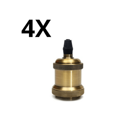 PACK 4 SOQUETES E-27 COLGANTE BRONCE