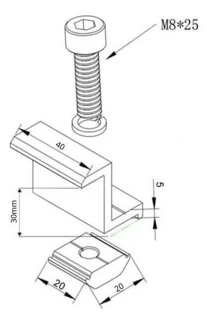 Pack 10 Abrazaderas Final Panel Solar 30mm