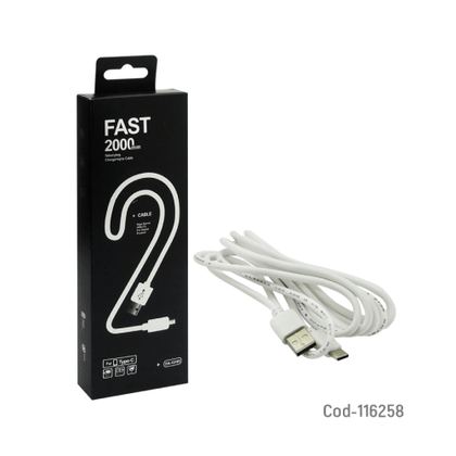 Cable USB Type-C De 2 Metros, Fast Charge Y Data