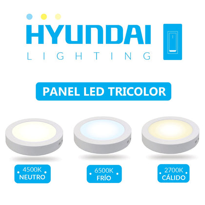 Panel 3 En 1 Tricolor Hyundai 18W Sobre Puesto